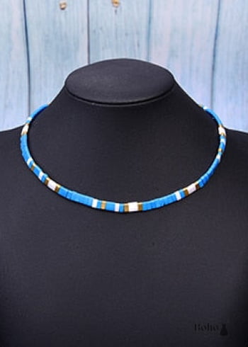 Boho Necklace, Tila Bead Choker, Color of Life